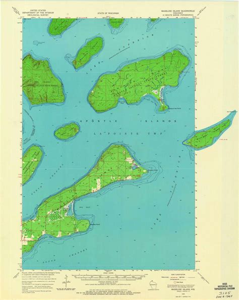 Madeline Island 1964 1966 Old Topo Map Apostle Islands | Etsy