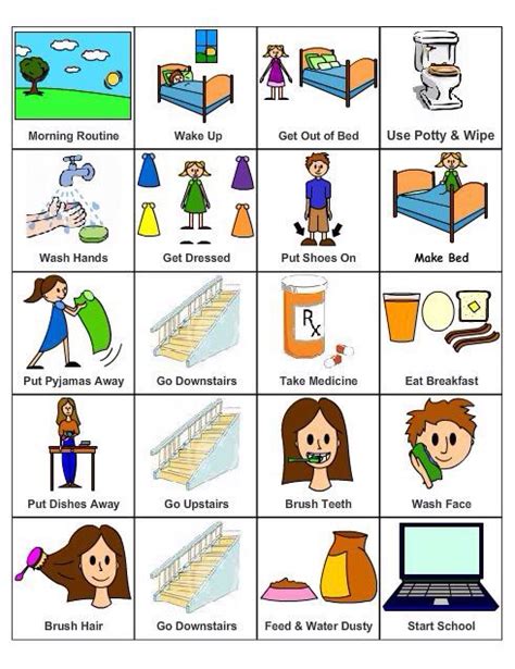 Visual cards ( Printables) | Daily routine chart for kids, English lessons for kids, Picture ...