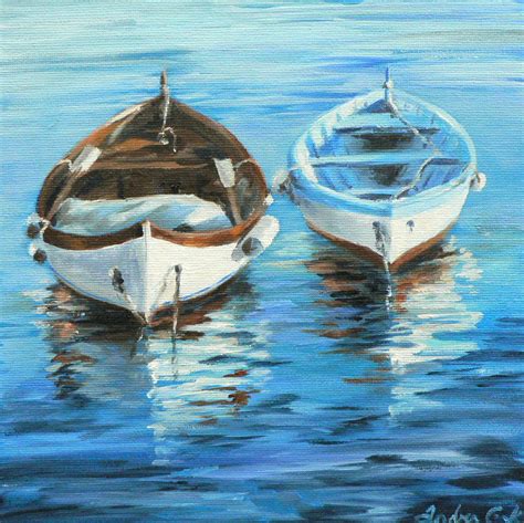 art studio atelier28: rowboats in the water: new oil painting