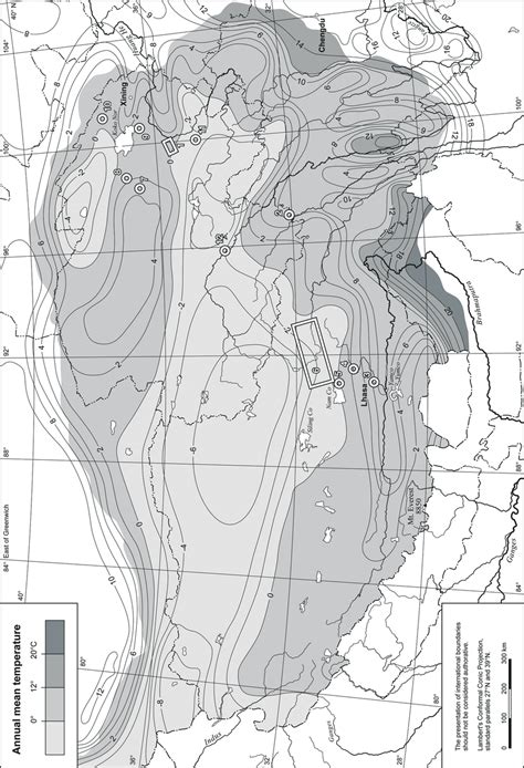 1: Mean annual temperature on the Tibetan Plateau (adapted from Atlas... | Download Scientific ...