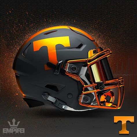 Tennessee black out with chrome orange | College football helmets