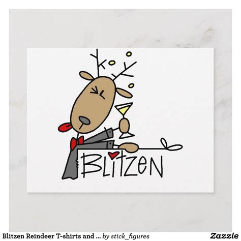 Blitzen Reindeer T-shirts and Gifts Holiday Postcard | Zazzle | Holiday ...