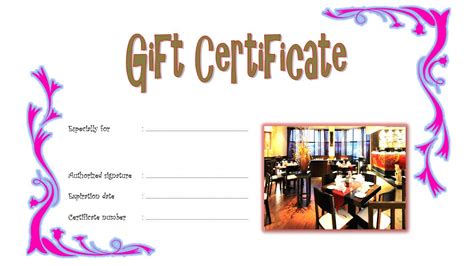 Restaurant Gift Certificate 5 | Paddle Templates