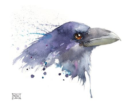 Raven Watercolor Painting Print, the Raven Painting, Bird Lover's Art ...