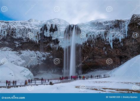 Iceland Seljalandsfoss Waterfall, Winter in Iceland, Seljalandsfoss Waterfall Stock Image ...