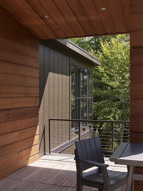 Wood shiplap siding and ceiling | Cladding, Cladding materials, Floating staircase