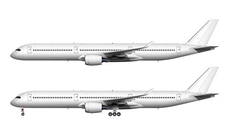 Airbus A350-1000 blank illustration templates – Norebbo