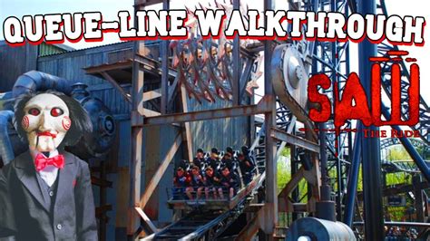 Saw the Ride Queue-Line Walkthrough - Thorpe Park - YouTube