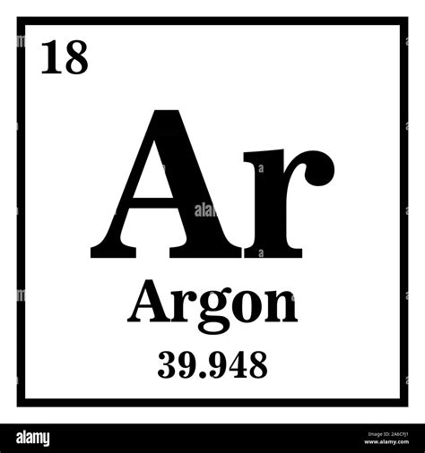 Symbol chemical element argon Black and White Stock Photos & Images - Alamy