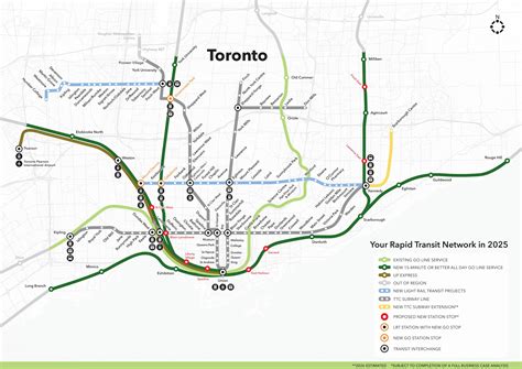 Toronto Transit Network by 2025 (funded). Map from Metrolinx : r/toronto