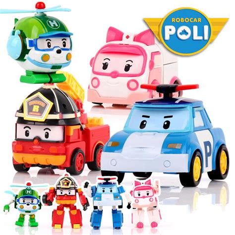 4pcs/Set Robocar Poli Korea kids Toys Robot Transformation Anime Action Figure Toys | Robocar ...