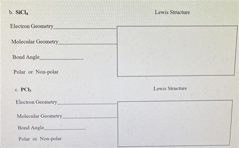 Solved b. SiCl4 Lewis Structure Electron Geometry Molecular | Chegg.com