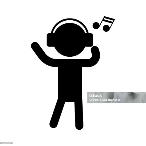 People Listening To Music Silhouette Icon Vector Stock Illustration - Download Image Now - Adult ...