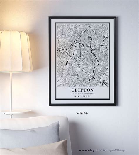 Clifton New Jersey Map Clifton NJ Map Clifton City Map - Etsy