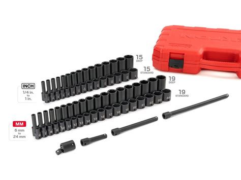 72-Piece 3/8 Inch Drive 6-Point Impact Socket Set | TEKTON | SID91404