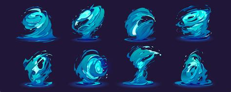 Cartoon sprite sheet of water tornado set 24233355 Vector Art at Vecteezy