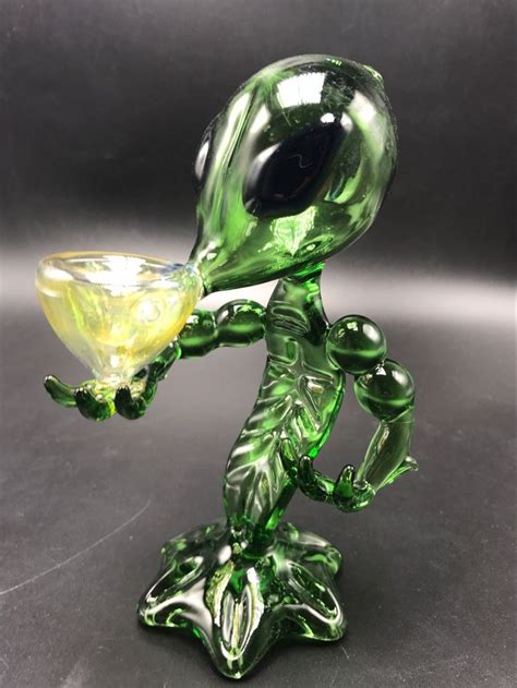 DHL Free 2017 Alien Glass Bong Green G Spot Smoking Pipes Honeystraw Ashcatcher Oil Rigs Water ...