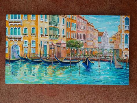 Venice oil painting on canvas Original Italian architecture art ...