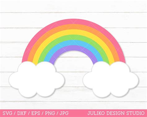 Rainbow SVG Rainbow With Clouds SVG Rainbow Cut File for - Etsy