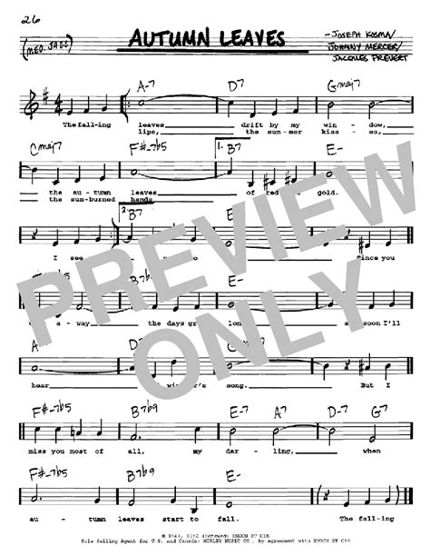 Autumn Leaves | Sheet Music Direct