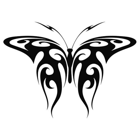 Tribal Butterfly Tramp Stamp Tattoo Design