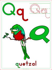 Alphabet Letter Q Quetzal Preschool Lesson Plan Printable Activities ...