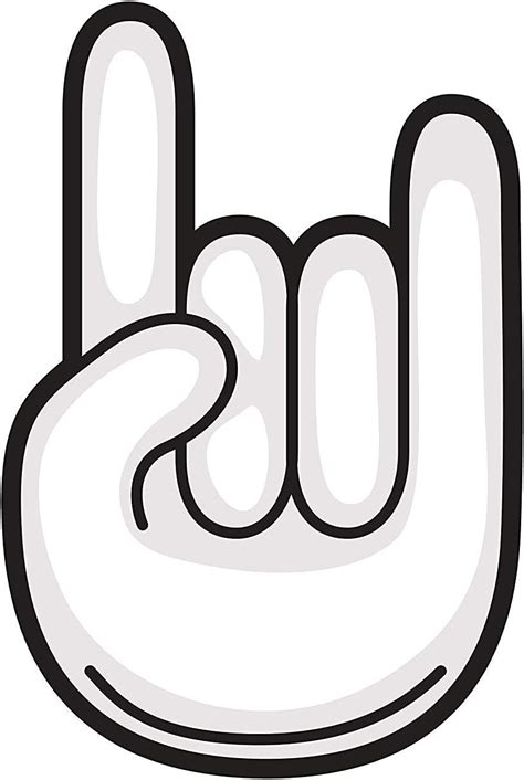 Amazon.com: EW Designs Rock and Roll Hand Sign Emoji Icon Vinyl Decal Bumper Sticker (4" Tall ...