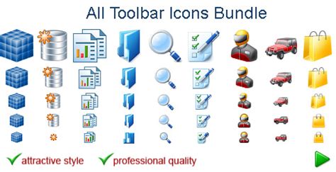 Toolbar Icons. Icon Sets for Toolbars