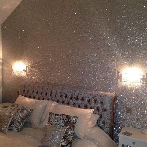 Silver Glitter Wall #glitterwall #glitterwallpaper Glitter Wallpaper Bedroom, Glitter Bedroom ...