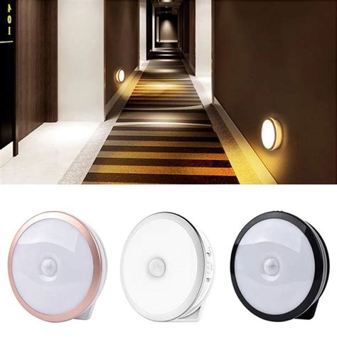 Warm White Night Light with motion Sensor lights 6 LEDs Night Light USB ...