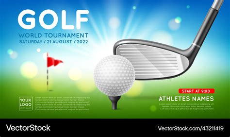 Realistic golf championship banner sport event Vector Image