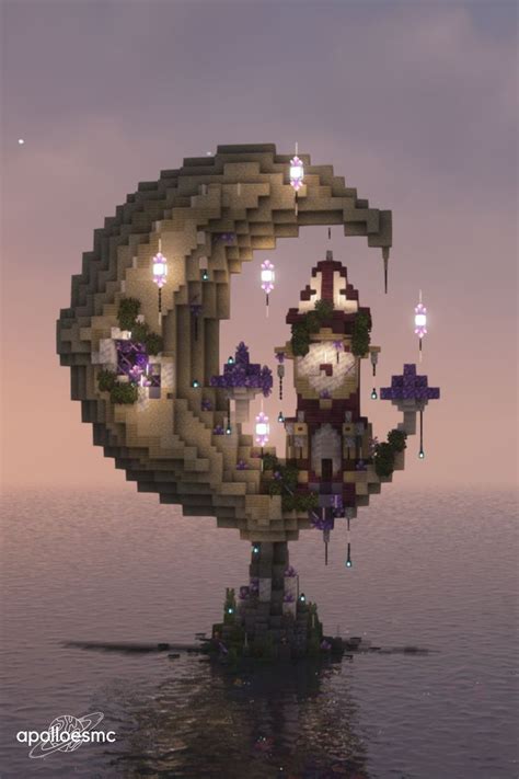 Moon Clock Tower | Minecraft Architecture, Minecraft House Designs