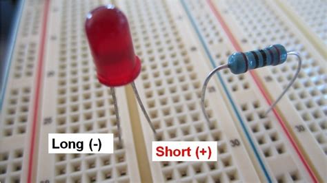 LED tutorial: "shorter anode pin should be connected to positive". Eh ...