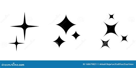 Sparkle Stars Vector Icon Set Stock Vector - Illustration of glares, flare: 168679821