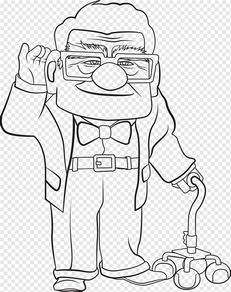 carl fredricksen coloring page png up ready for download