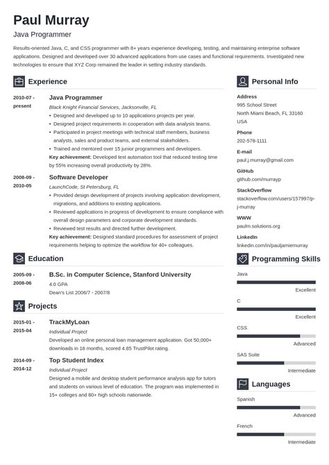 Project Based Resume Template