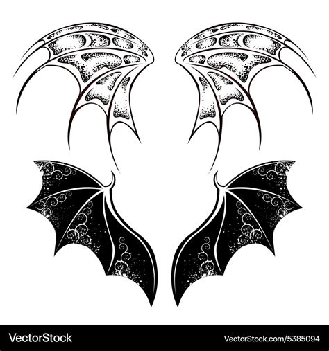 Black dragon wings Royalty Free Vector Image - VectorStock