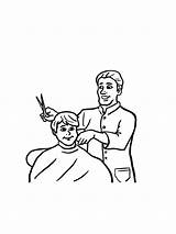 Hairdresser Coloring Page Pages sketch template