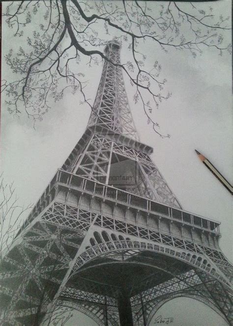 70 Easy and Beautiful Eiffel Tower Drawing and Sketches | Eiffel tower drawing, Tower and Sketches