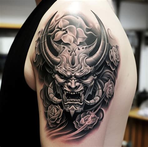 A tattoo of a bull with a sign that says " horns " on it. | Premium AI ...