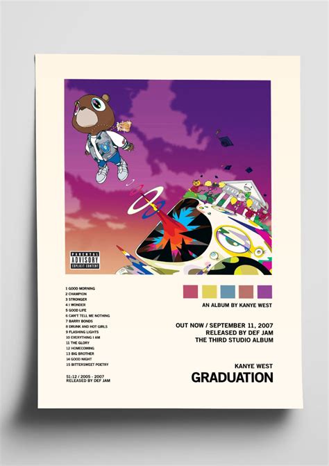 Kanye West 'Graduation' Album Art Tracklist Poster – The Indie Planet