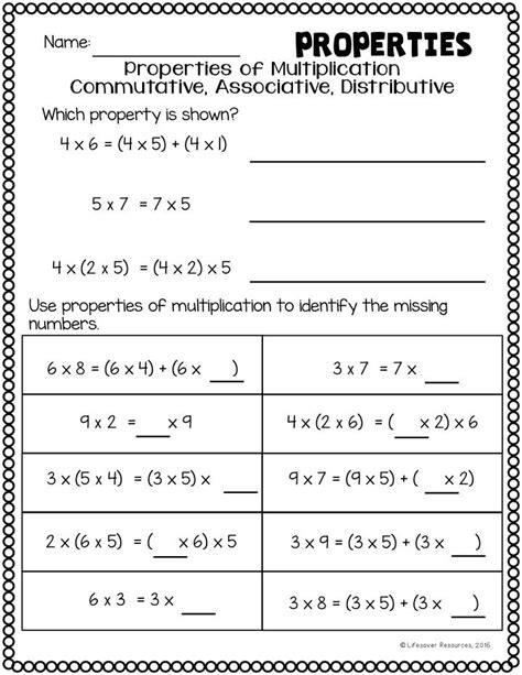 3rd Grade Math Printables - Entire Year! | Multiplication worksheets, Properties of ...