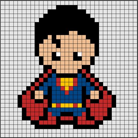 Patrones de Hama Beads de Superman [pixel art] Hama Beads Design, Hama Beads Patterns ...