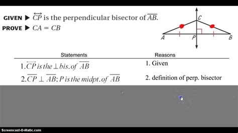 Perpendicular Bisector Theorem Def