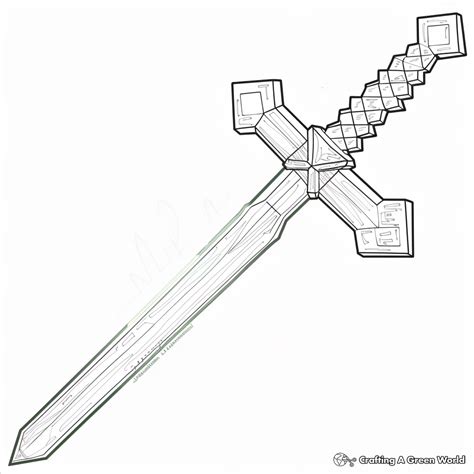 Minecraft Sword Coloring Pages - Free & Printable!