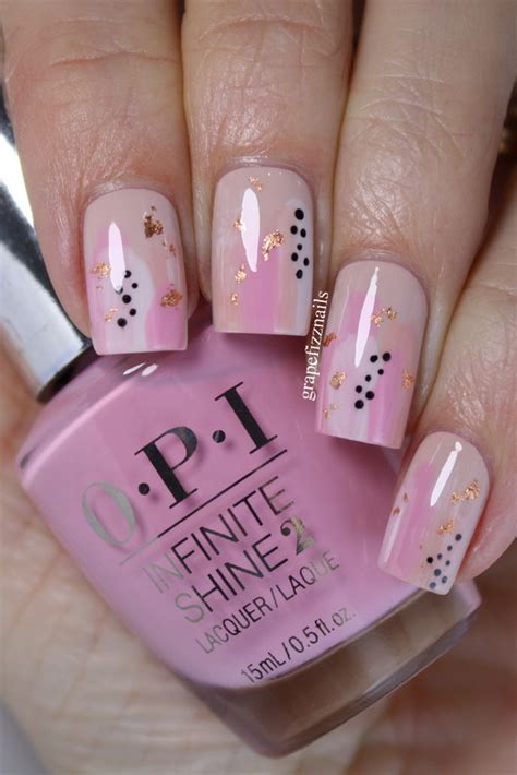 Grape Fizz Nails: OPI Pink Abstract Nail Art