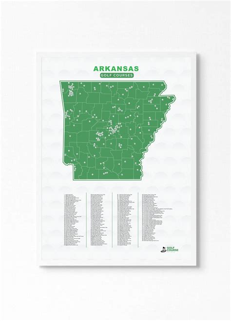 Shop Arkansas Golf Course Maps | Perfect Gift - Golf Course Prints