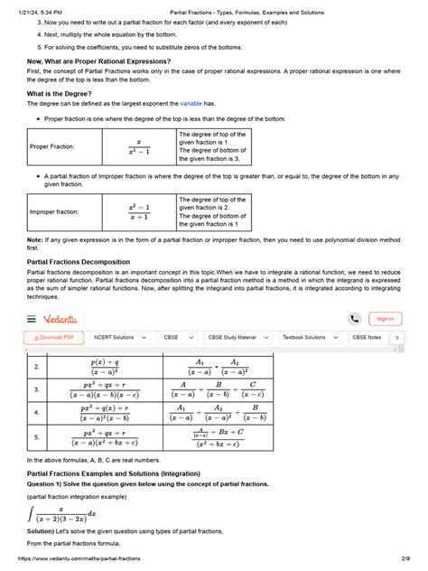 Partial Fractions - Types, Formulas, Examples and Solutions | Download ...