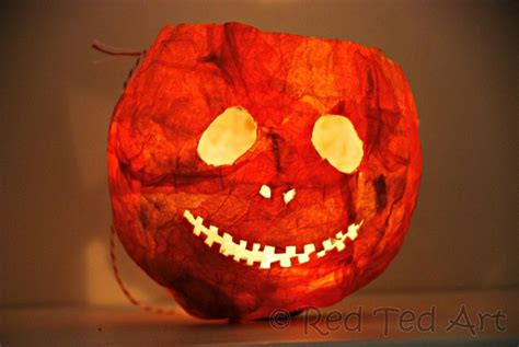 How To... Tissue Paper Halloween Lanterns - Red Ted Art - Kids Crafts