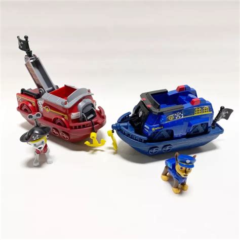 PAW PATROL PIRATE Ship Marshall Fire Boat & Chase Rescue Police Boat ...